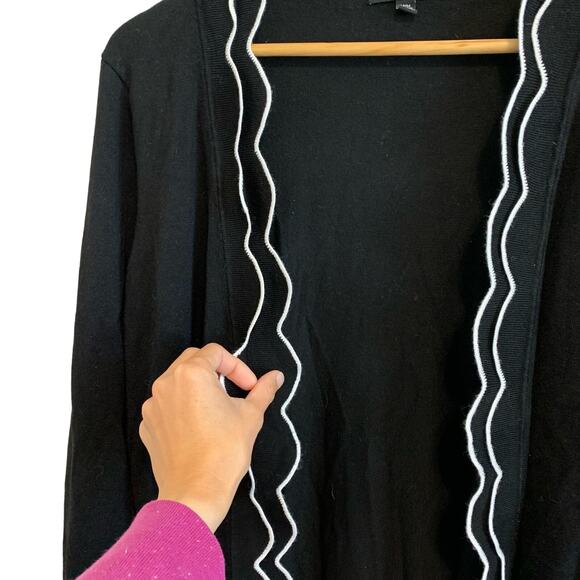 Cable & Gauge Black Open Front Cardigan Sweater - Picture 2 of 5